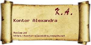 Kontor Alexandra névjegykártya
